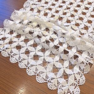 Handmade vintage crotchet table runner